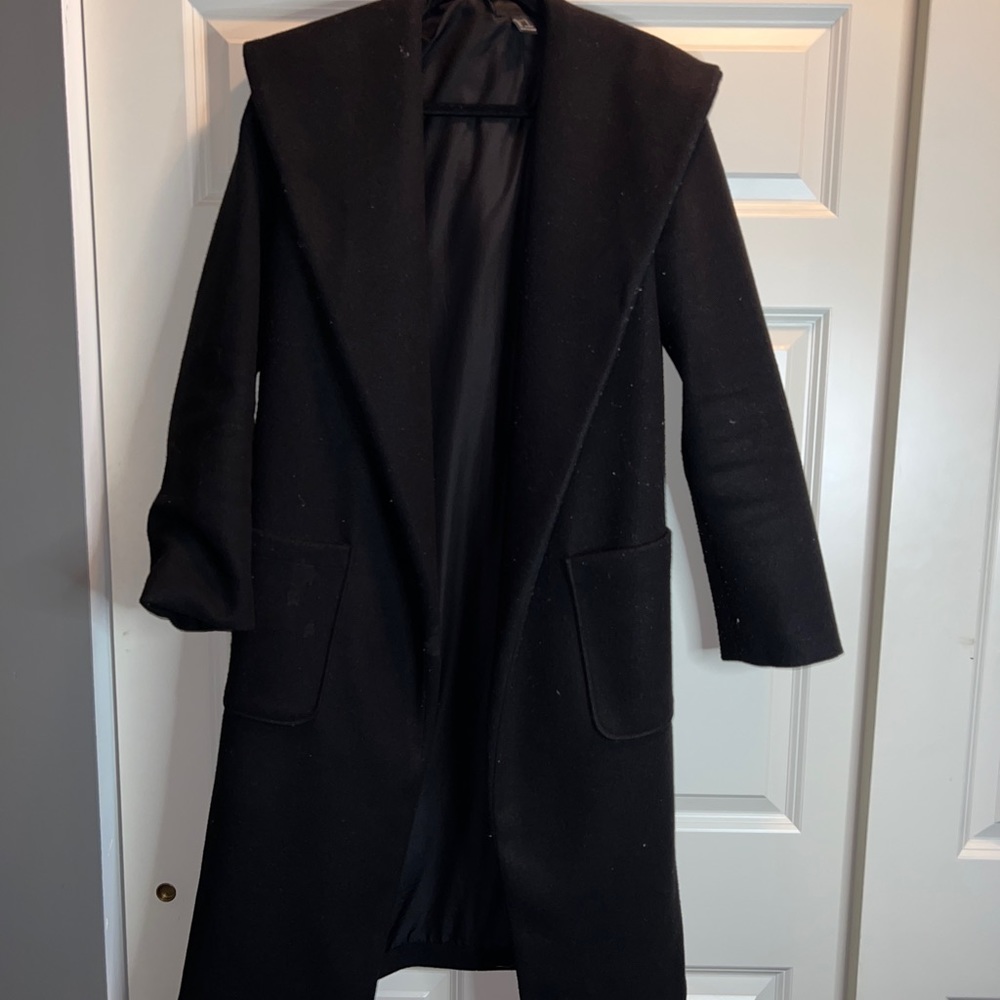 Black suede winter coat